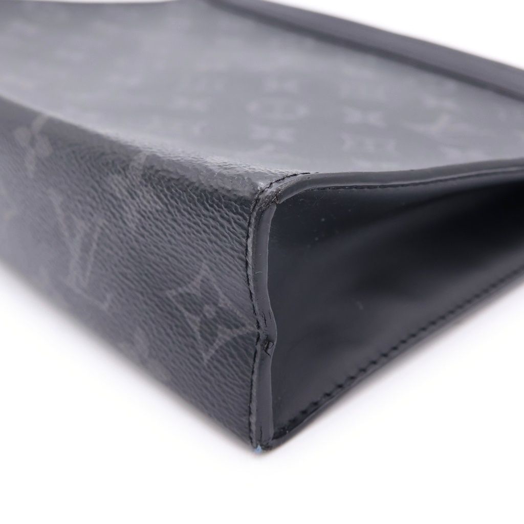 Louis Vuitton Monogram Eclipse Pochette Voyage Clutch Case Pouch Black Leather — view 6
