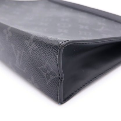 Louis Vuitton Monogram Eclipse Pochette Voyage Clutch Case Pouch Black Leather — view 6