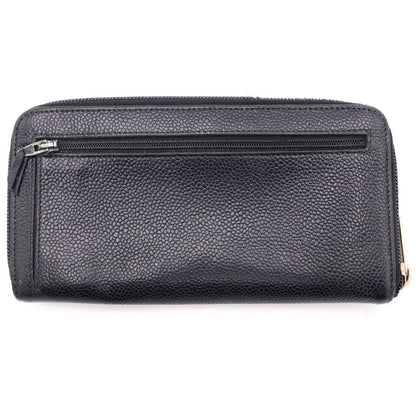 Chanel Round Wallet Card Case Black Caviar Leather Gold — view 2