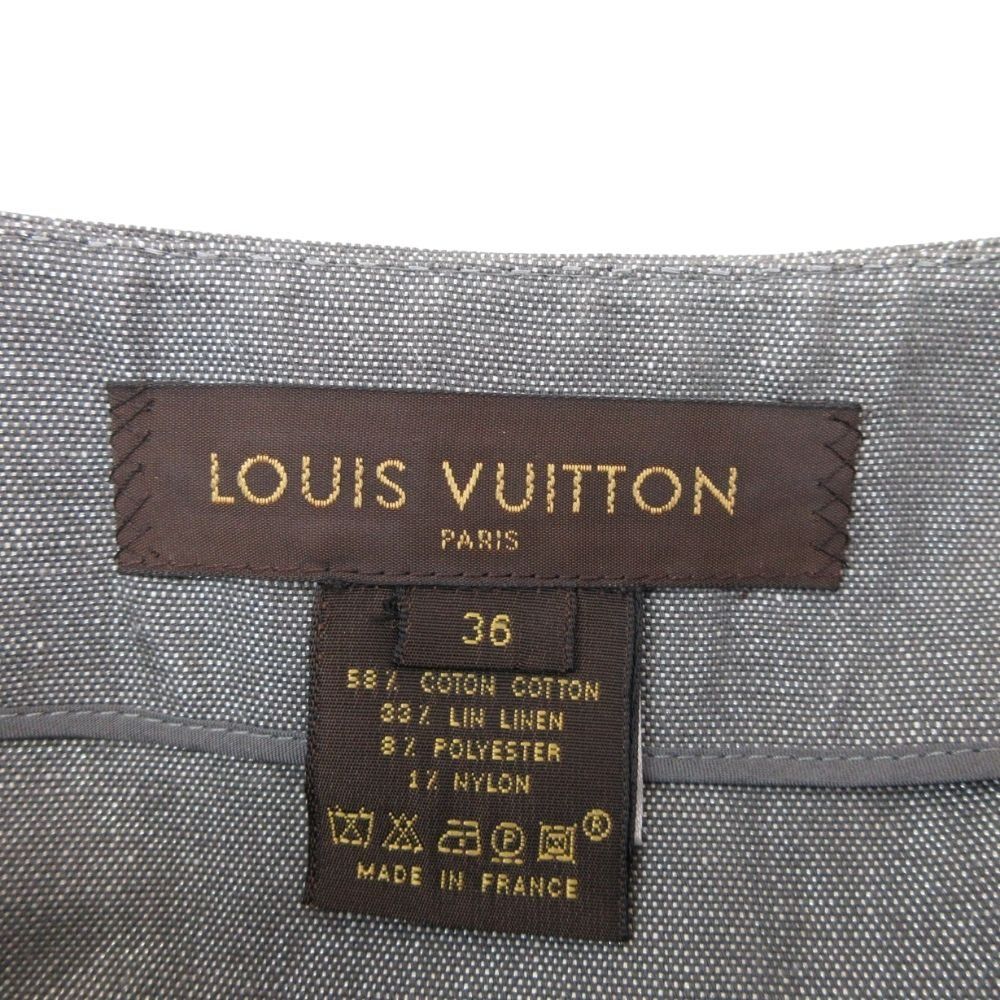 Louis Vuitton Cotton Linen Tight Skirt Knee Length Side Slit 36 Sill Bague — view 6