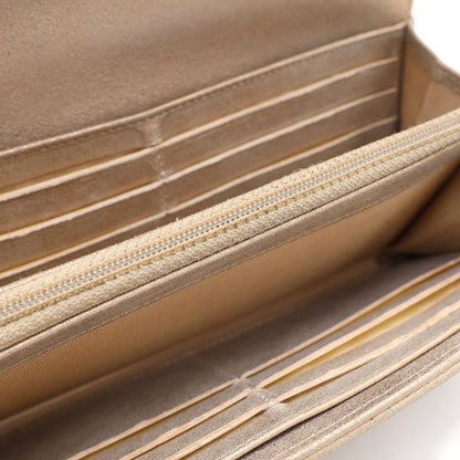 Chanel Quilted Wallet Card Case Goatskin Champagne Gold Silver — view 4