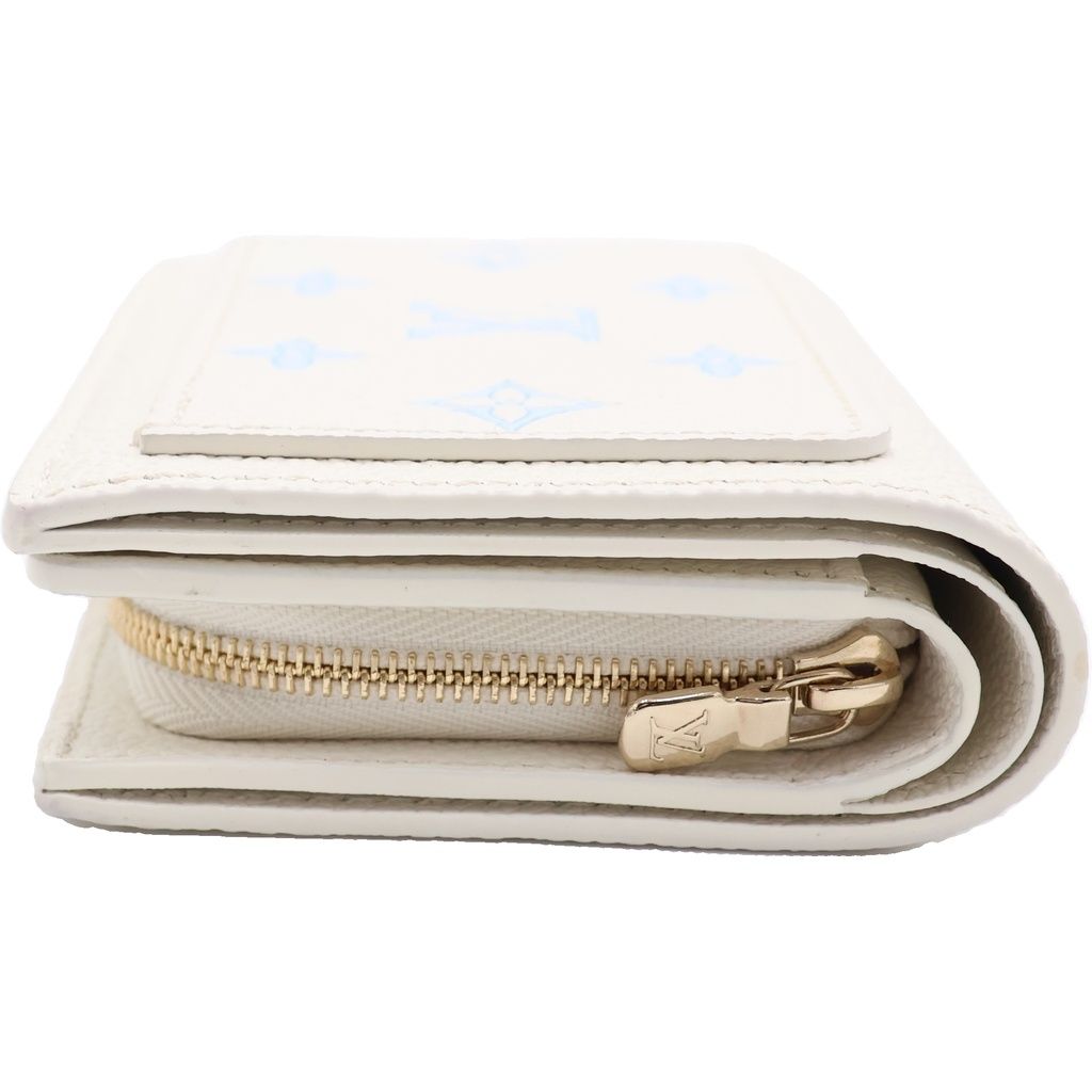 Louis Vuitton Monogram Eclipse Portefeuille Clair Bifold Wallet White Blue — view 3