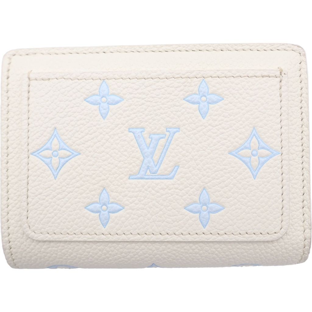 Louis Vuitton Monogram Eclipse Portefeuille Clair Bifold Wallet White Blue