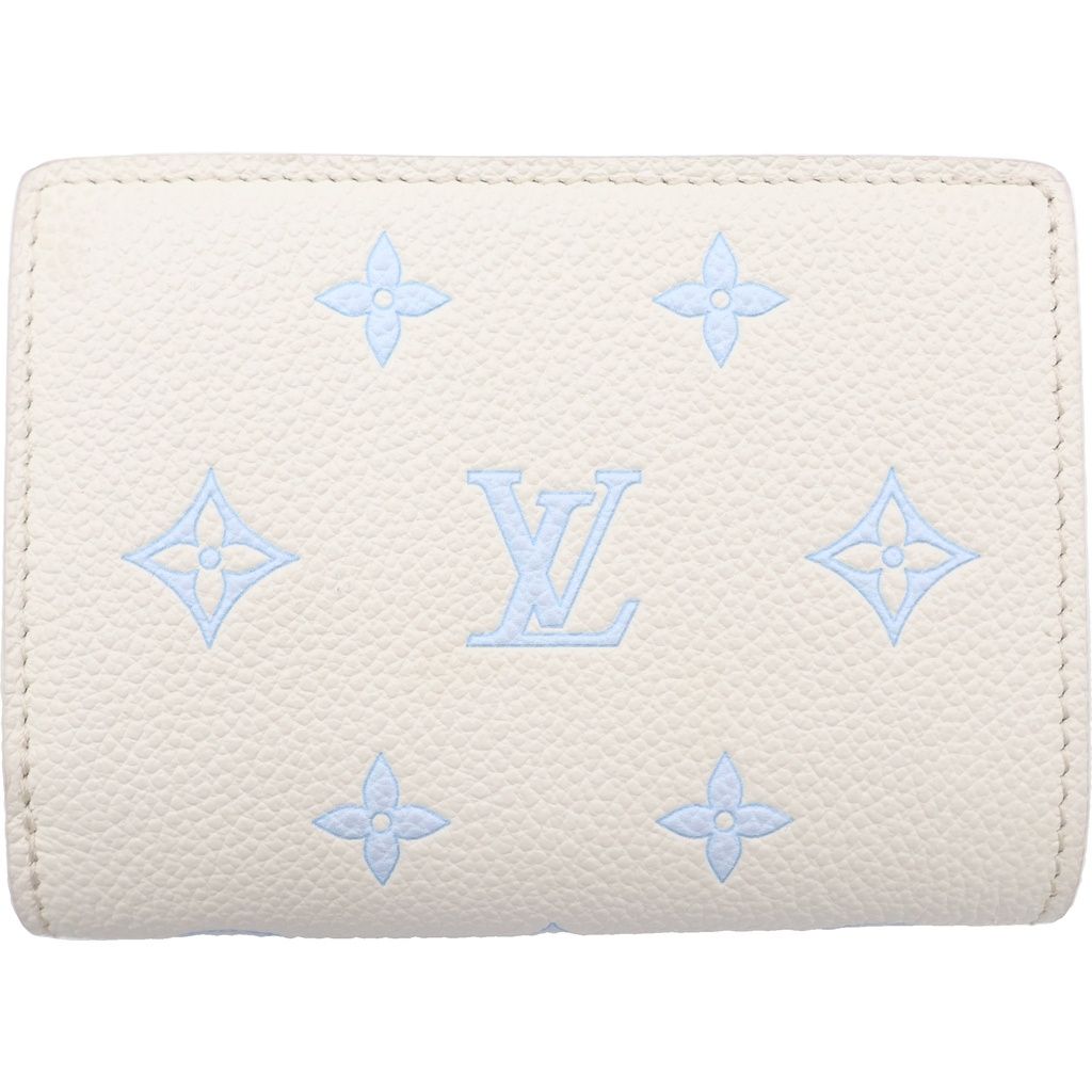 Louis Vuitton Monogram Eclipse Portefeuille Clair Bifold Wallet White Blue — view 2