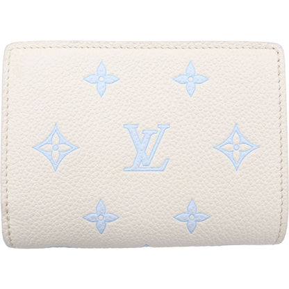 Louis Vuitton Monogram Eclipse Portefeuille Clair Bifold Wallet White Blue — view 2
