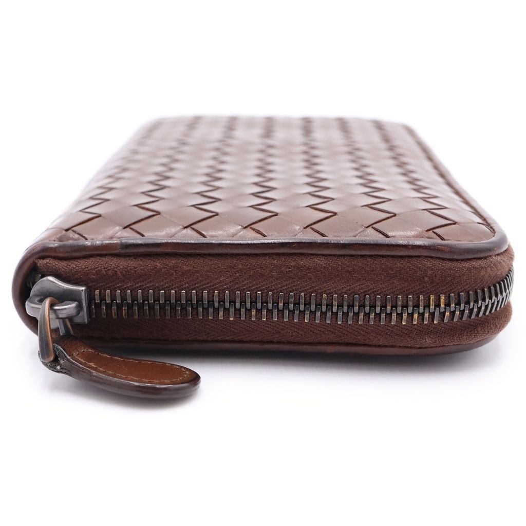 Bottega Veneta Intrecciato Round Zip Wallet Brown — view 3