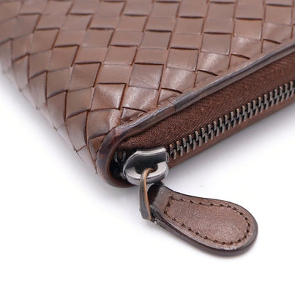 Bottega Veneta Intrecciato Round Zip Wallet Brown — view 5