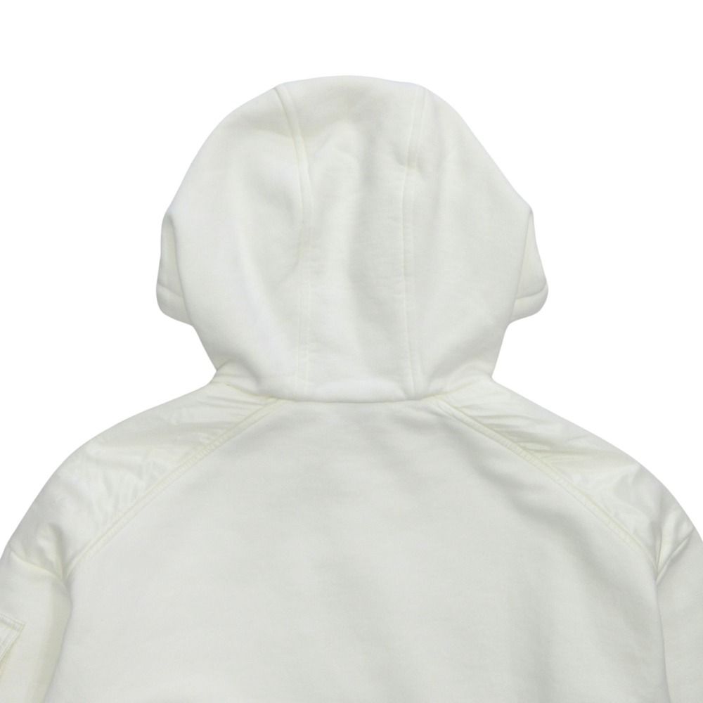 Moncler Hood Zip Up Hoodie Logo Line Brushed Lining XS White — view 4