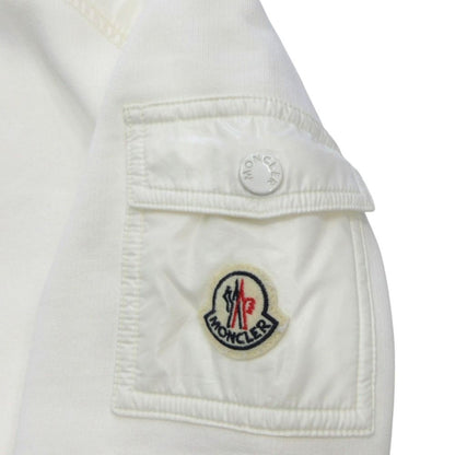 Moncler Hood Zip Up Hoodie Logo Line Brushed Lining XS White — view 6