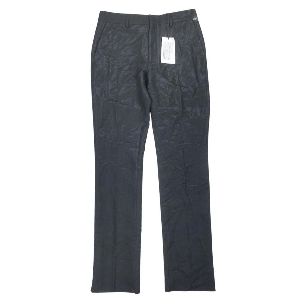 Fendi Notac Trousers Tapered Pants Glossy Gabardine 46 Black