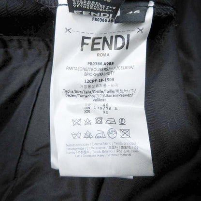 Fendi Notac Trousers Tapered Pants Glossy Gabardine 46 Black — view 8