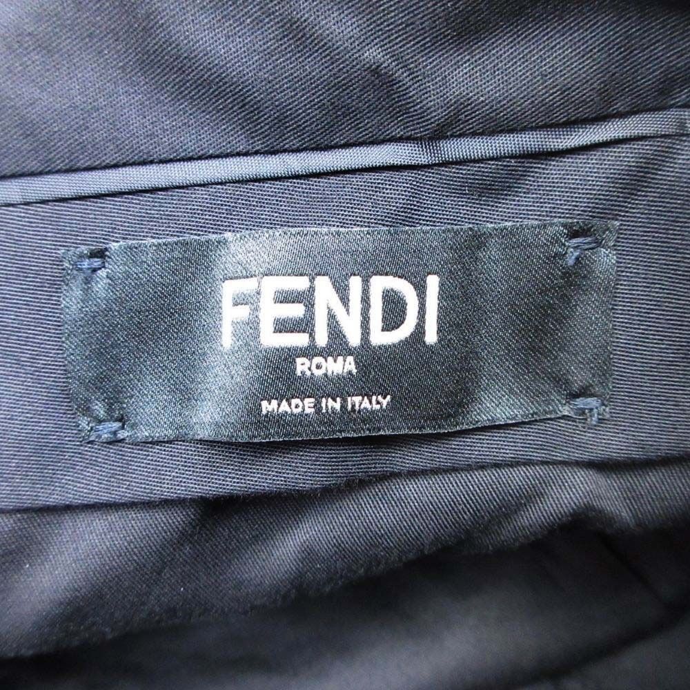 Fendi Notac Trousers Tapered Pants Glossy Gabardine 46 Black — view 7