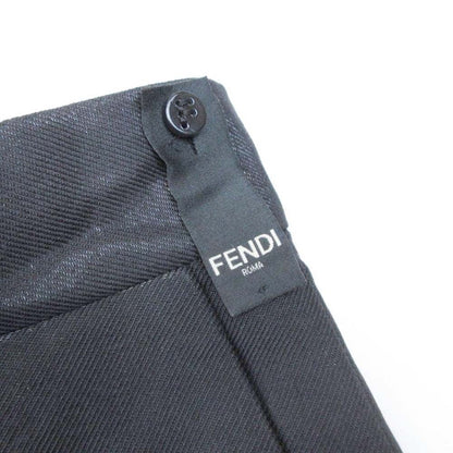 Fendi Notac Trousers Tapered Pants Glossy Gabardine 46 Black — view 3