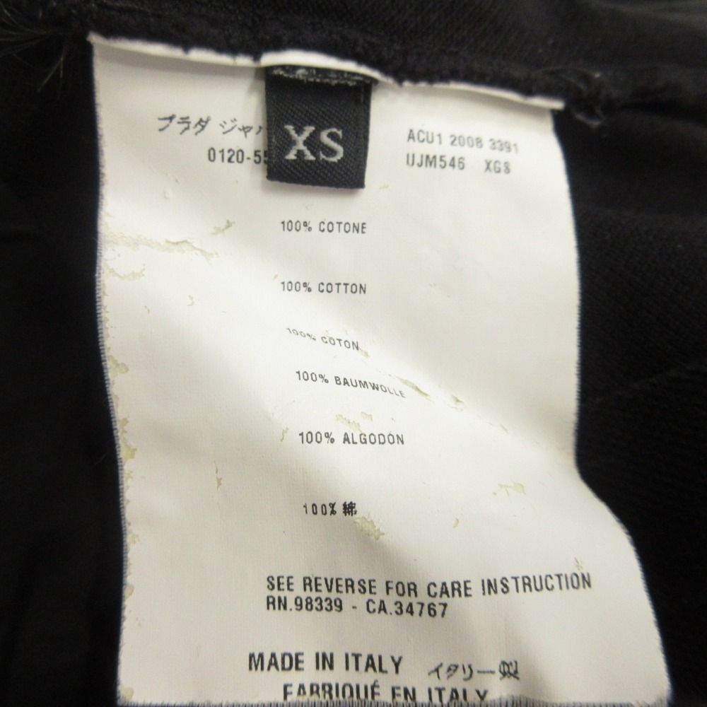 Prada Triangle Logo Polo Shirt Top Pique Patch XS Black — view 6