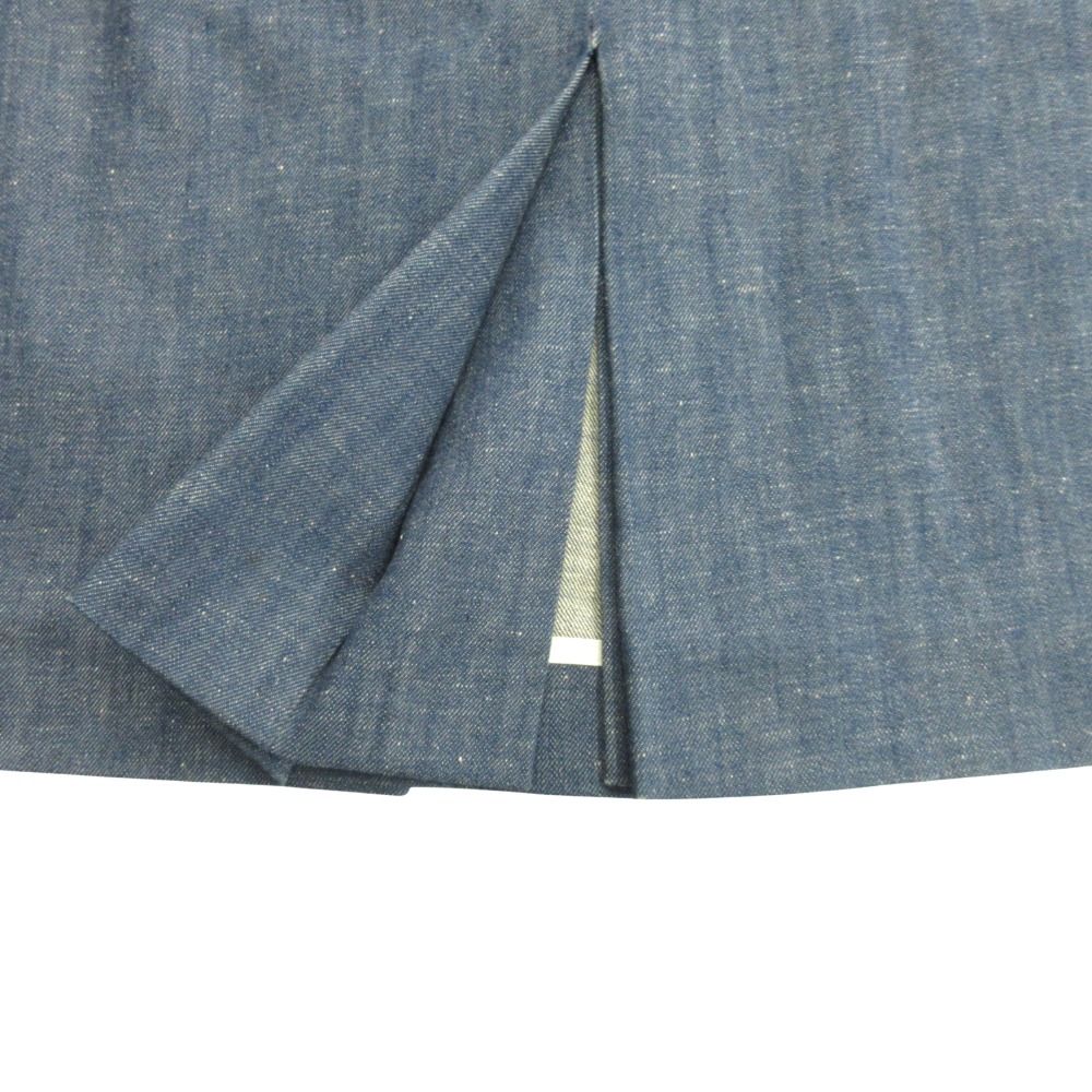 Celine Phoebe Philo Era Denim Skirt Knee Length Slit Flare Archive 36 Indigo — view 4
