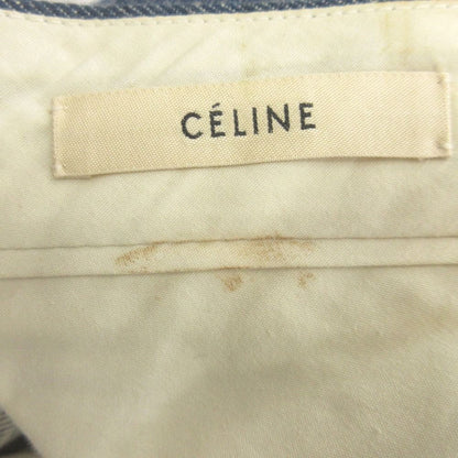 Celine Phoebe Philo Era Denim Skirt Knee Length Slit Flare Archive 36 Indigo — view 7