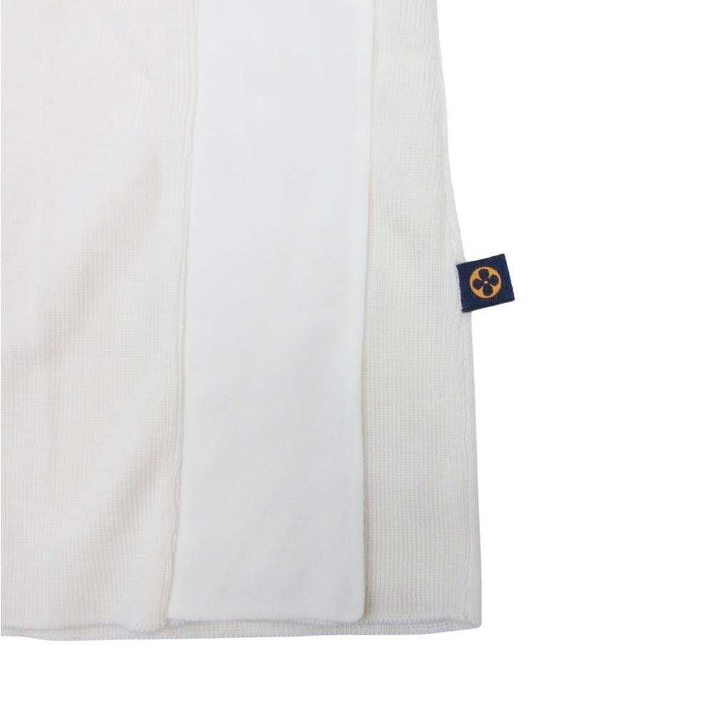 Louis Vuitton Knit Top Wool Silk Chiffon Ruffle Frill Open Shoulder M Ivory — view 5