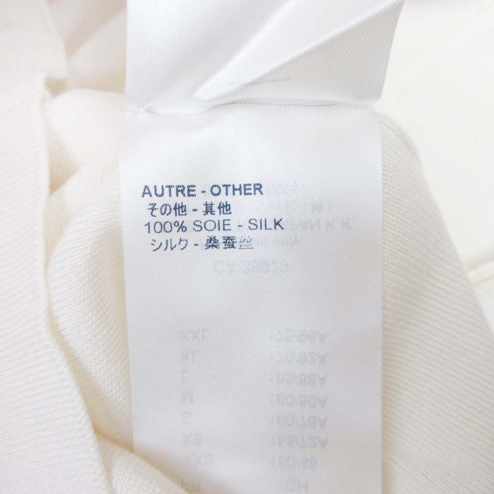 Louis Vuitton Knit Top Wool Silk Chiffon Ruffle Frill Open Shoulder M Ivory — view 8
