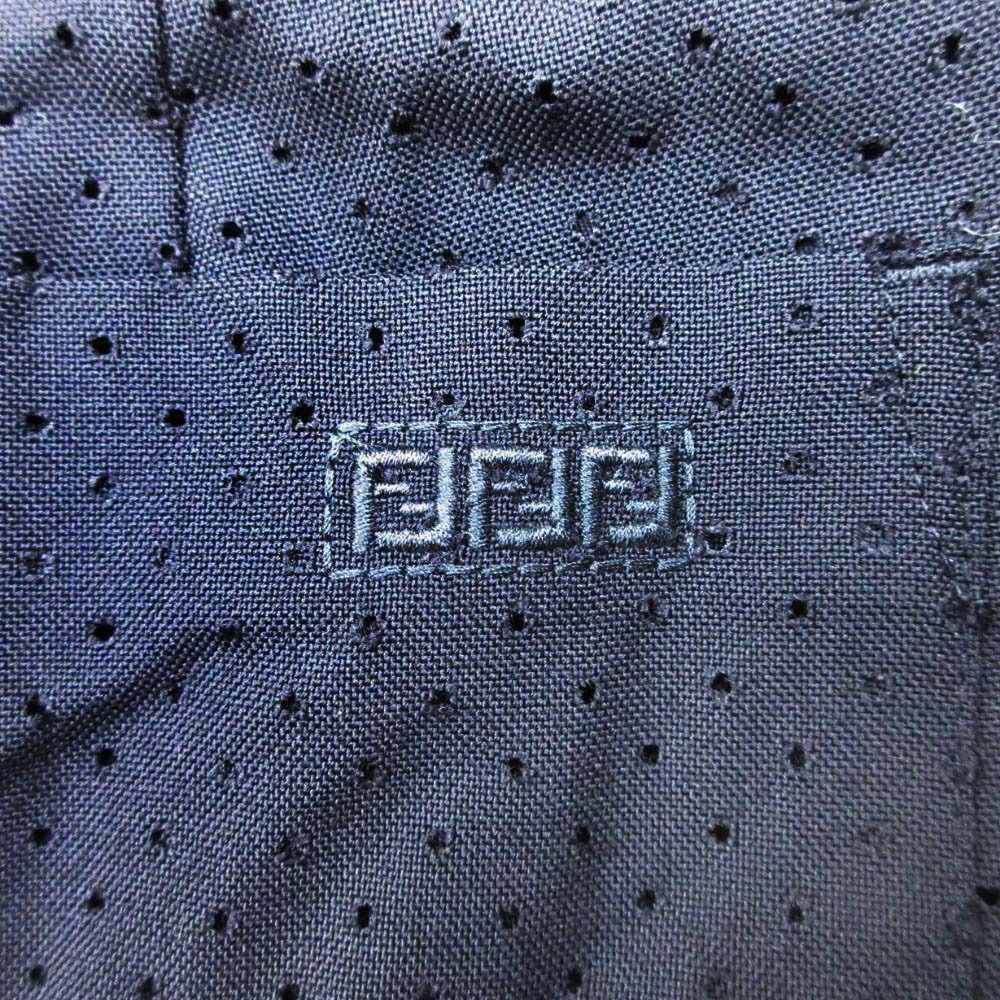 Fendi Perforated Dot Tapered Easy Pants Center Seam Trousers Wool 50 Black — view 6
