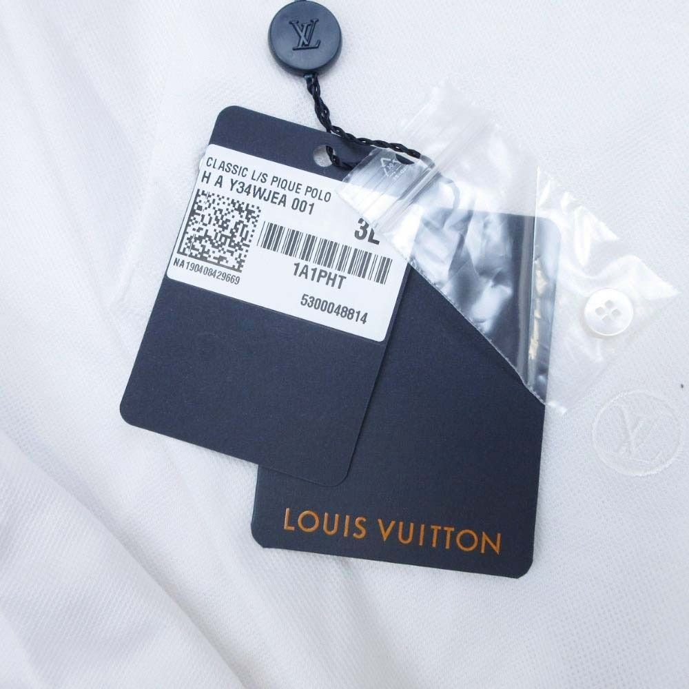 Louis Vuitton LV Logo One Point Embroidery Long Sleeve Polo Shirt Pique Fabric — view 7