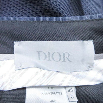 Dior Wool Mohair Trousers No Tuck Tapered Pants 46c Navy — view 5