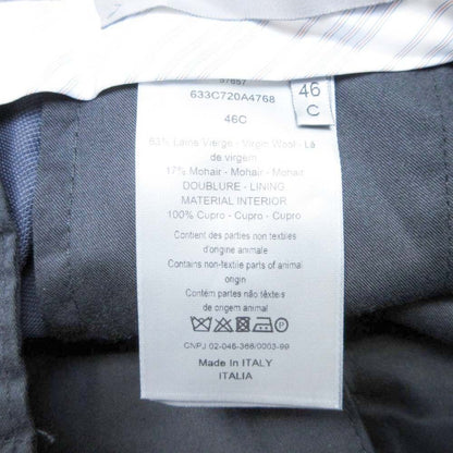 Dior Wool Mohair Trousers No Tuck Tapered Pants 46c Navy — view 6