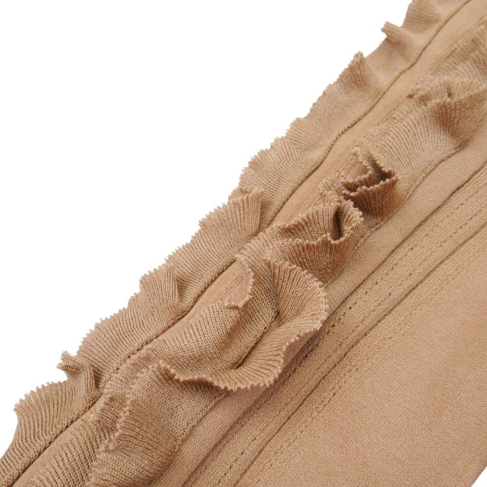 Louis Vuitton Ruffle Long Sleeve Knit Top L Brown Sweater — view 3