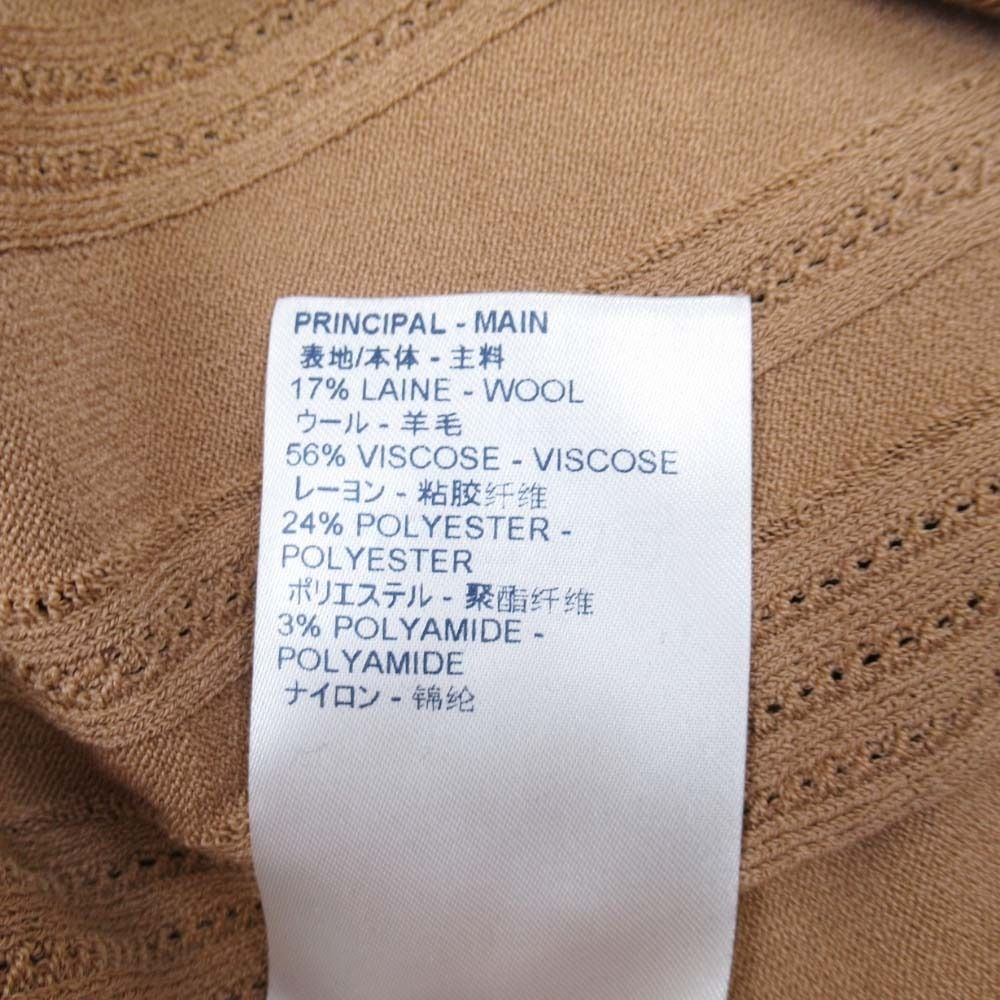 Louis Vuitton Ruffle Long Sleeve Knit Top L Brown Sweater — view 8