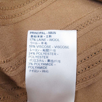 Louis Vuitton Ruffle Long Sleeve Knit Top L Brown Sweater — view 8