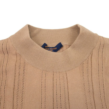 Louis Vuitton Ruffle Long Sleeve Knit Top L Brown Sweater — view 4