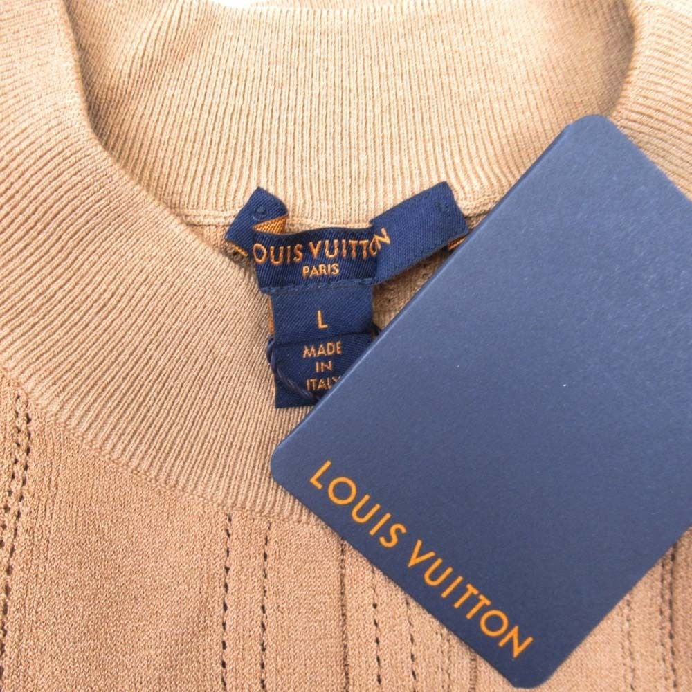 Louis Vuitton Ruffle Long Sleeve Knit Top L Brown Sweater — view 7