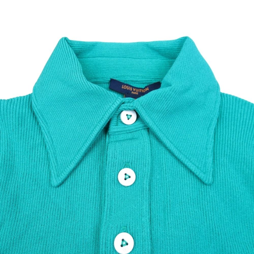 Louis Vuitton Rib Knit Sweater Polo Shirt Long Sleeve Logo Pullover Top XS — view 3