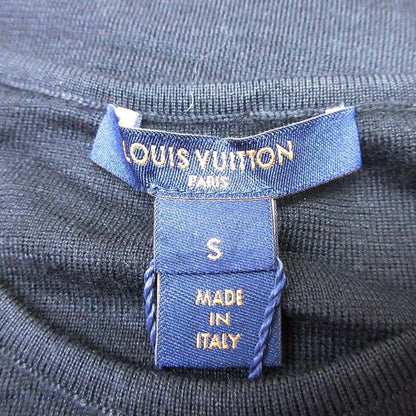 Louis Vuitton Knit Top Wool Silk Chiffon Ruffle Frill Top Open Shoulder S Black — view 6