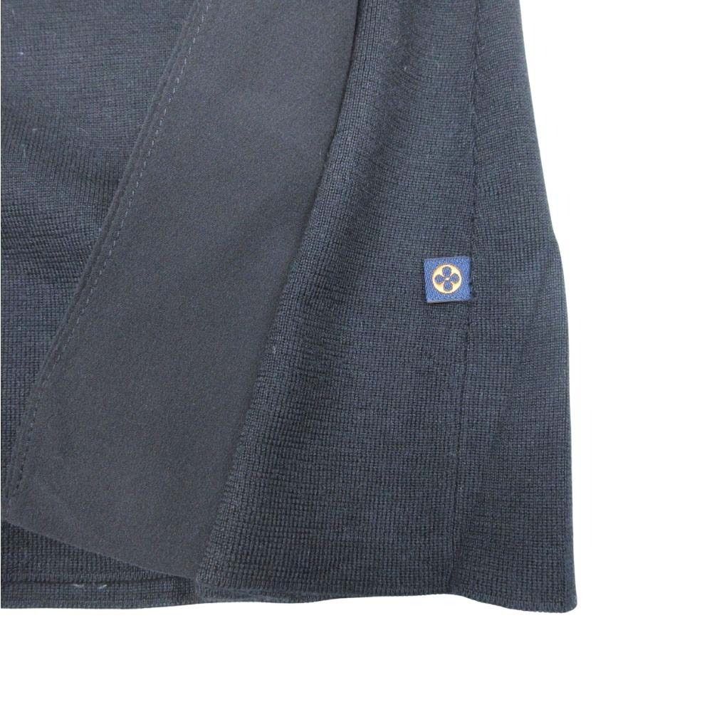 Louis Vuitton Knit Top Wool Silk Chiffon Ruffle Frill Top Open Shoulder S Black — view 5