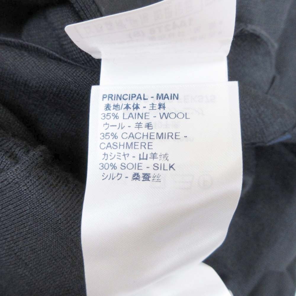 Louis Vuitton Knit Top Wool Silk Chiffon Ruffle Frill Top Open Shoulder S Black — view 7