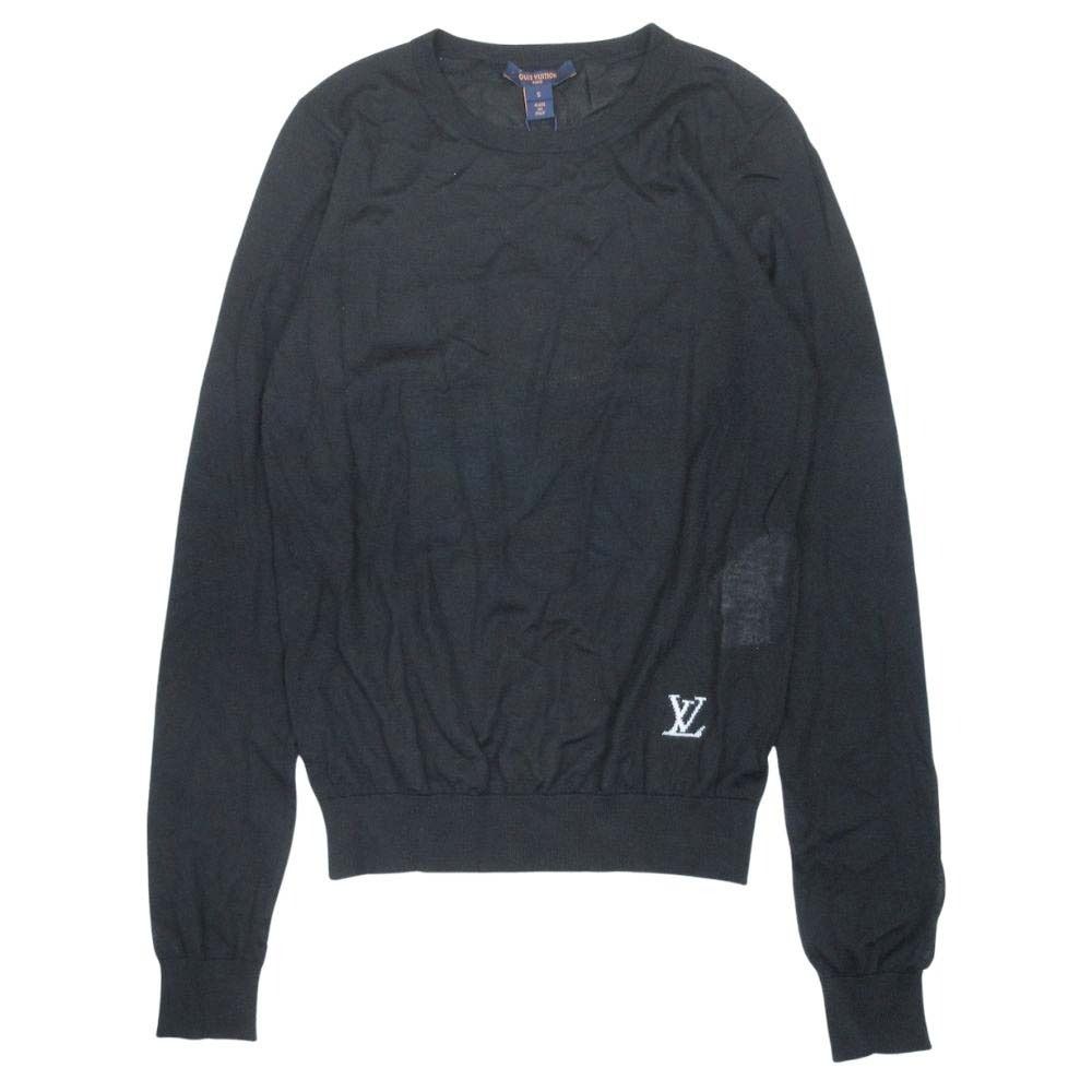 Louis Vuitton LV Logo Sheer Knit Cashmere Long Sleeve Top Lightweight Top S