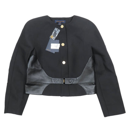 Louis Vuitton Boxy Jacket Collarless LV Logo Gold Button Lambskin Switch Belt