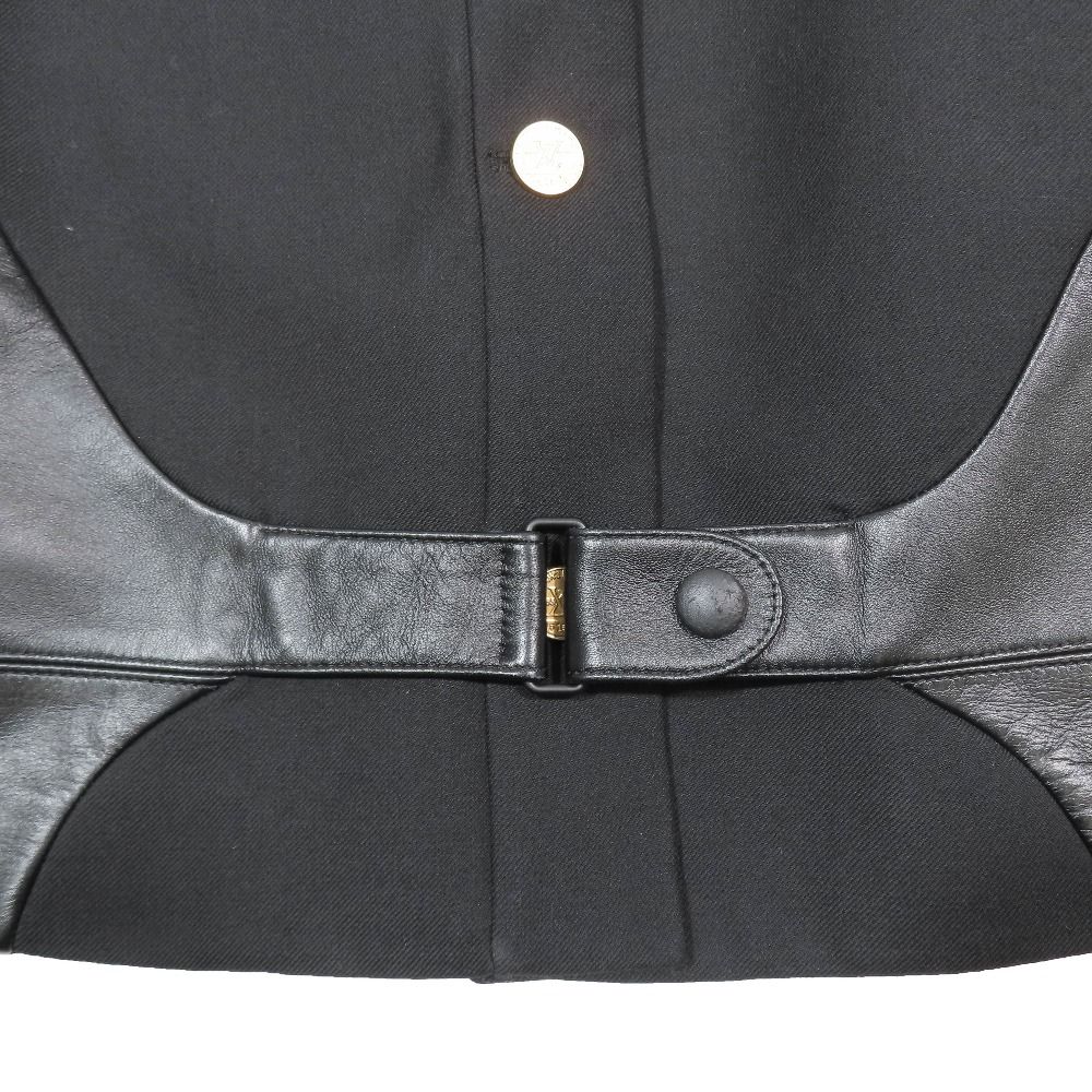 Louis Vuitton Boxy Jacket Collarless LV Logo Gold Button Lambskin Switch Belt — view 3