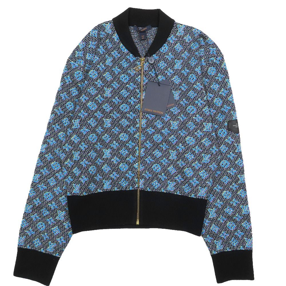 Louis Vuitton Monogram Jacquard Zip Up Jacket Silk Blend All Pattern M Blue