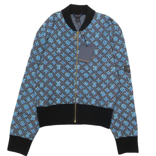 Louis Vuitton Monogram Jacquard Zip Up Jacket Silk Blend All Pattern M Blue