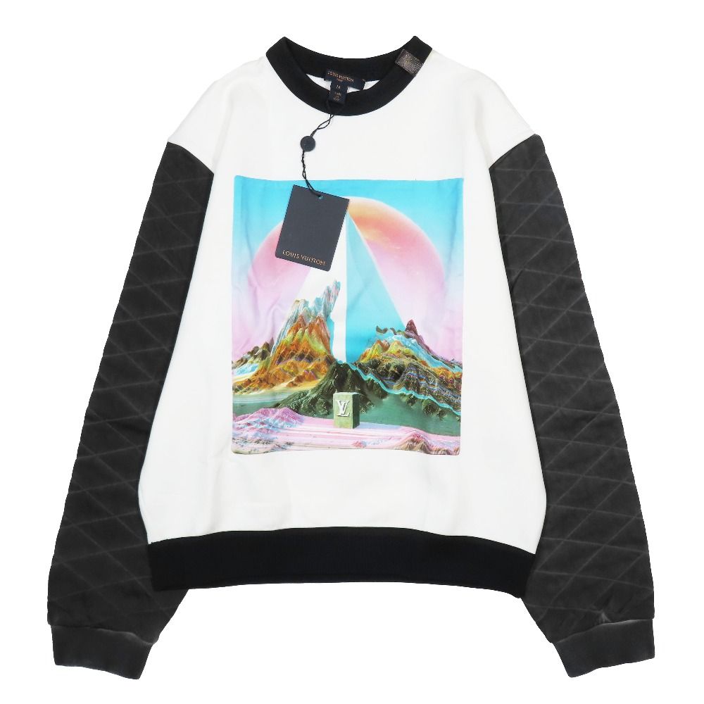 Louis Vuitton Sweatshirt Long Sleeve Overdyed Monogram Quilted Contrast M White