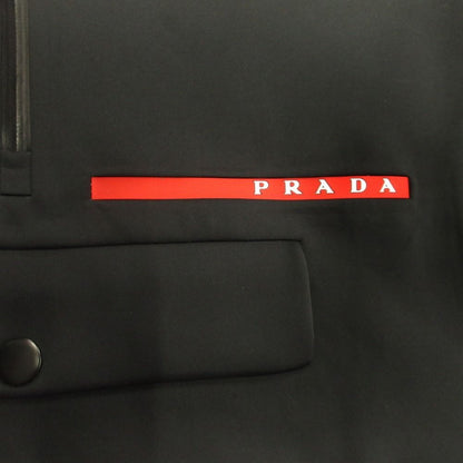 Prada Sports Technical Sleeveless Hoodie Vest Rubber Logo S Black — view 4