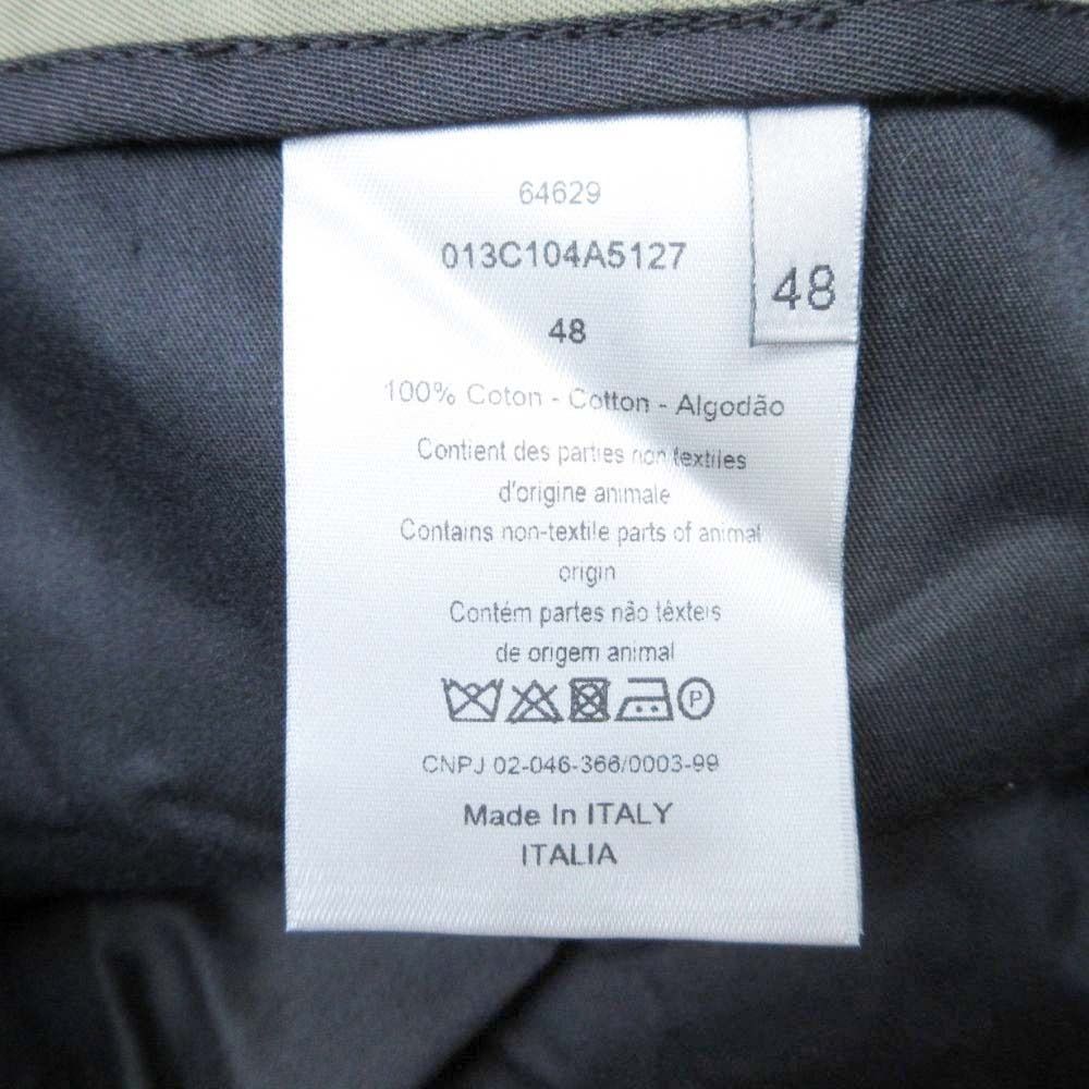 Dior CD Icon CD Logo Embroidery No Tuck Trousers Cotton Twill Tapered Pants 48 — view 7