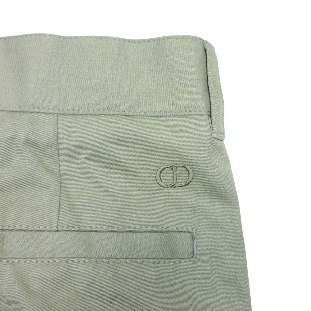 Dior CD Icon CD Logo Embroidery No Tuck Trousers Cotton Twill Tapered Pants 48 — view 3