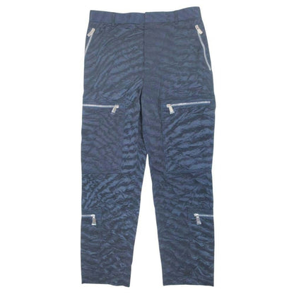 Dior Polysatin Zip Cargo Pants Work Tapered Silhouette Gloss 46 Navy