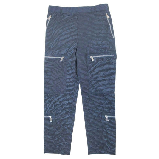 Dior Polysatin Zip Cargo Pants Work Tapered Silhouette Gloss 46 Navy