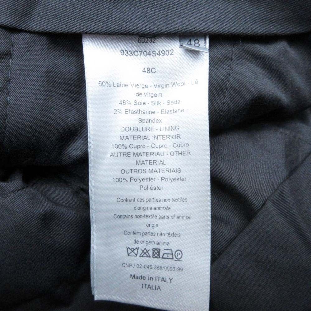 Dior Side Line Trousers No Tuck Pants Silk Blend Ajar Star 48c Black — view 7