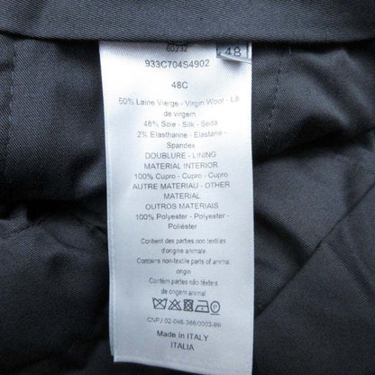 Dior Side Line Trousers No Tuck Pants Silk Blend Ajar Star 48c Black — view 7