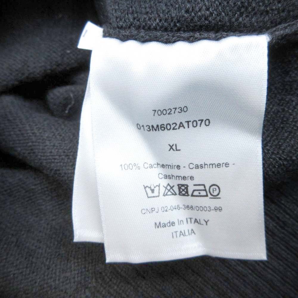 Dior Cashmere Knit Logo One Point High Gauge Sweater Top Pullover XL Black — view 7