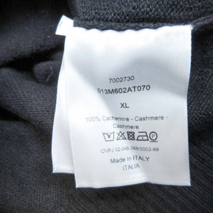 Dior Cashmere Knit Logo One Point High Gauge Sweater Top Pullover XL Black — view 7